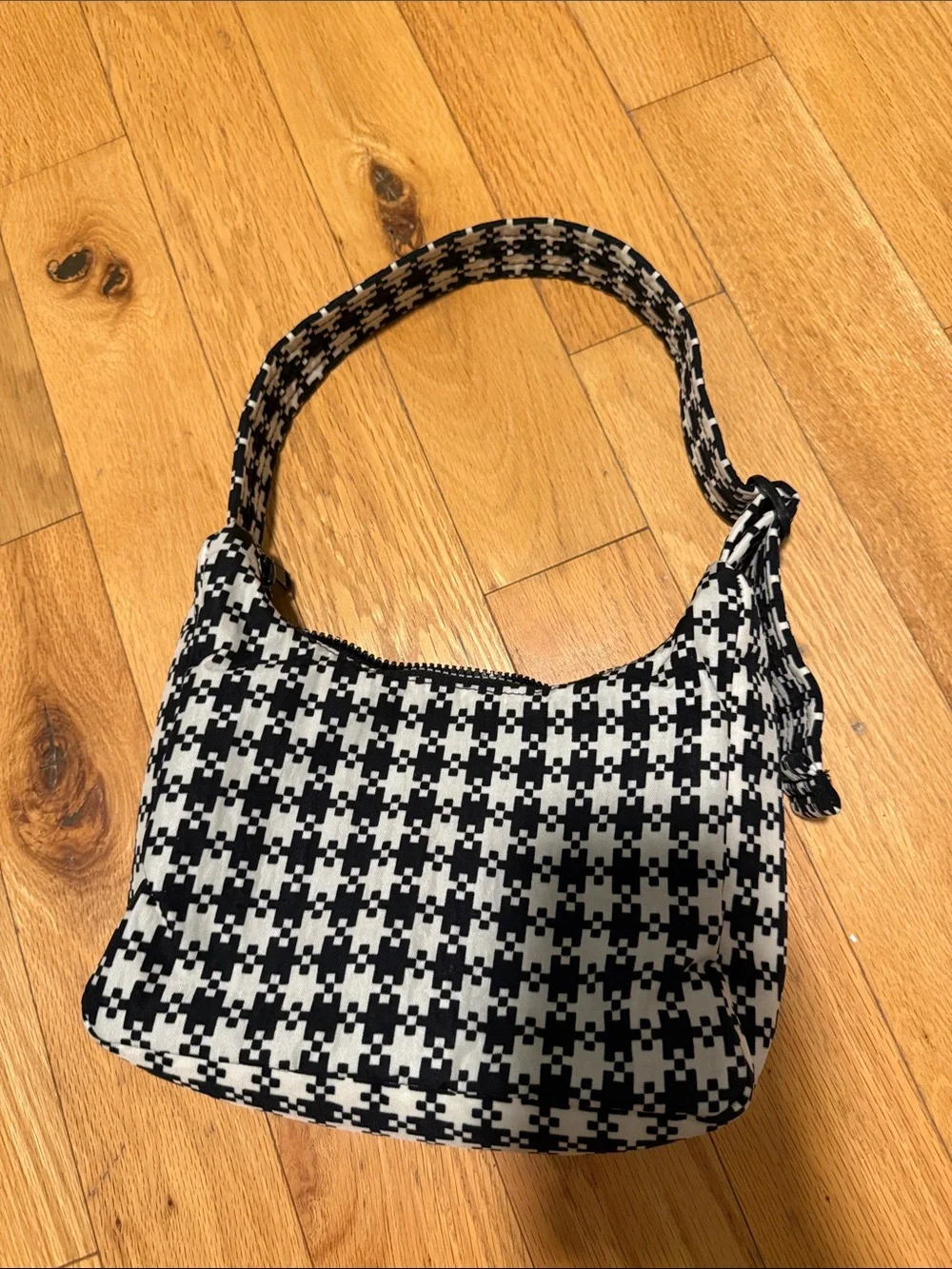 🐼 Baggu digital pixle gingham nylon mini shoulder bag